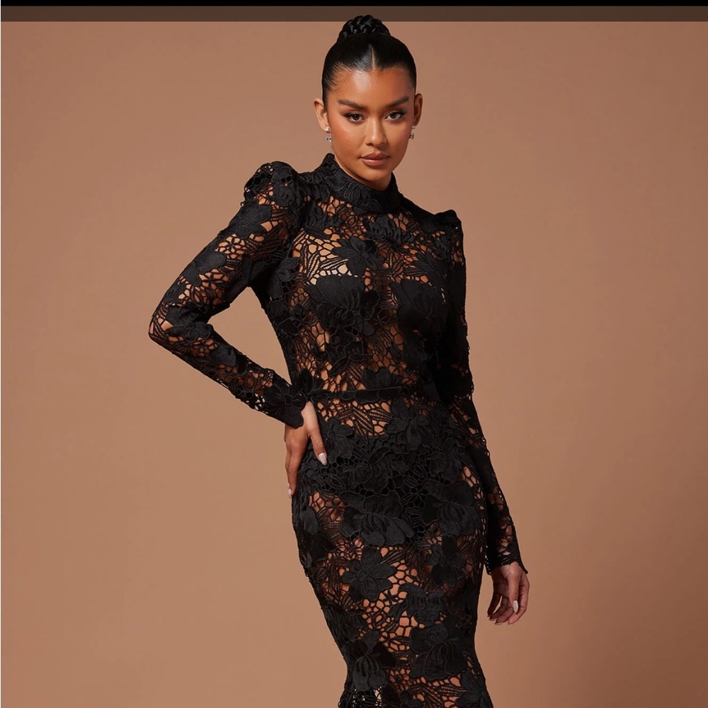Fashion Nova Nikka Black lace dress gown
